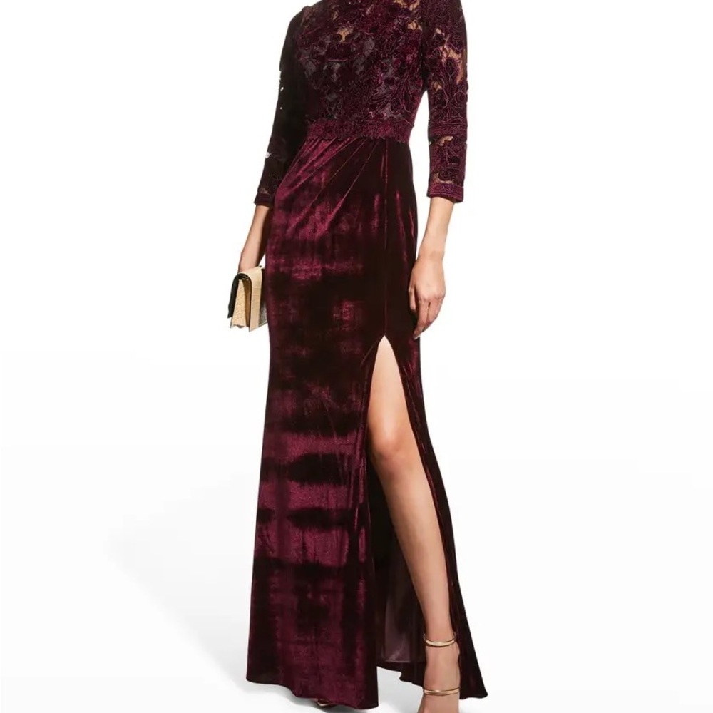 Marchesa Notte Burgundy velvet dress size 4